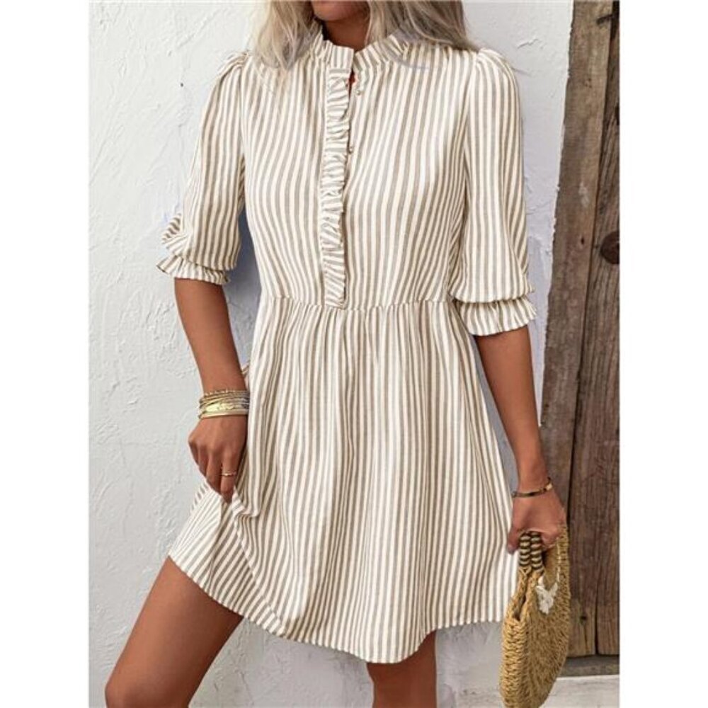 Striped Half Sleeve Dress
